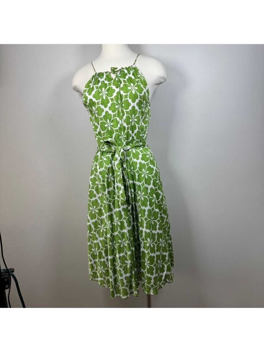Jacob Green and White Midi Dress